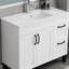 Lavabo de salle de bain en céramique blanche de 39,4 po, pour meuble-lavabo de 36 po, trou de robinet pré-percé, design minimaliste moderne, durable et facile à nettoyer
