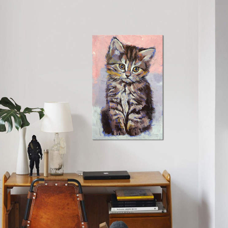 «Kitten», reproduction sur toile, H 26 po x l 18 po x P 1,5 po, Toile tendue, Pas de tapis