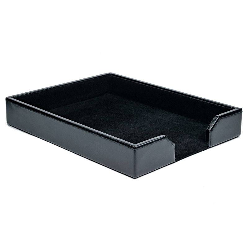 Organisateur de papier en cuir Gregson, Noir