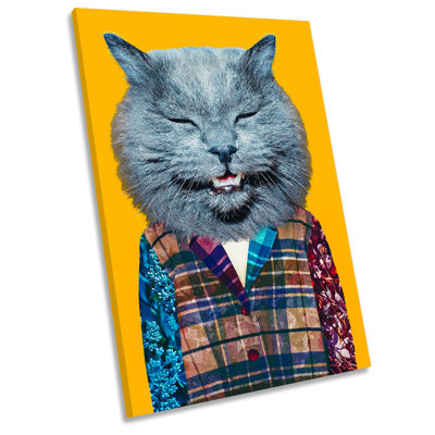 Cat Hipster Picture - Wrapped Canvas Art Prints