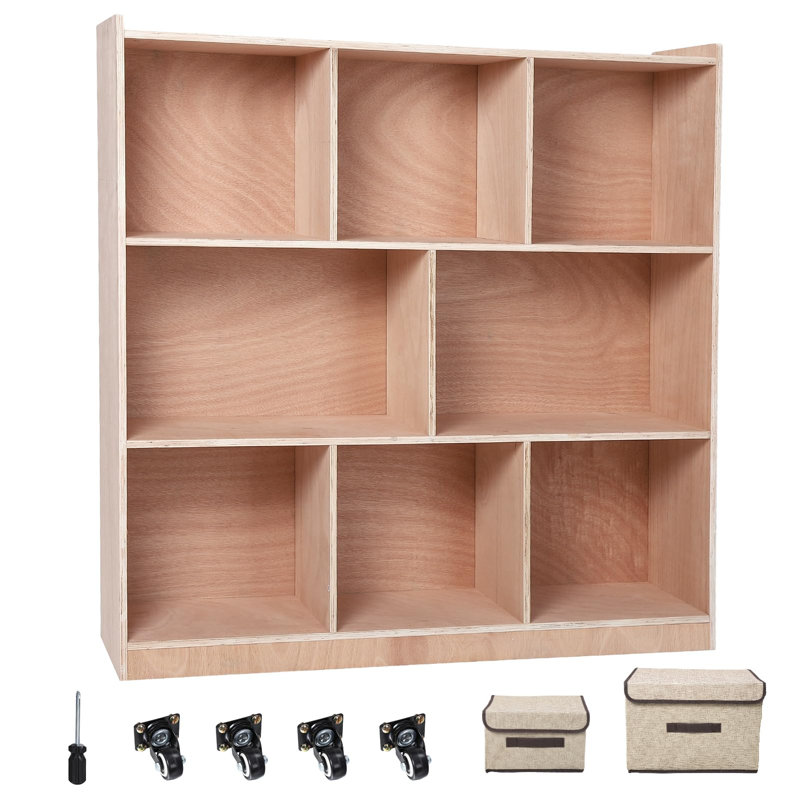 Armoire de rangement cubique à plateau mobile, organisateur de casier pour enfants à 8 sections avec roulettes, tablettes de rangement pour jouets pour la maison, garderie