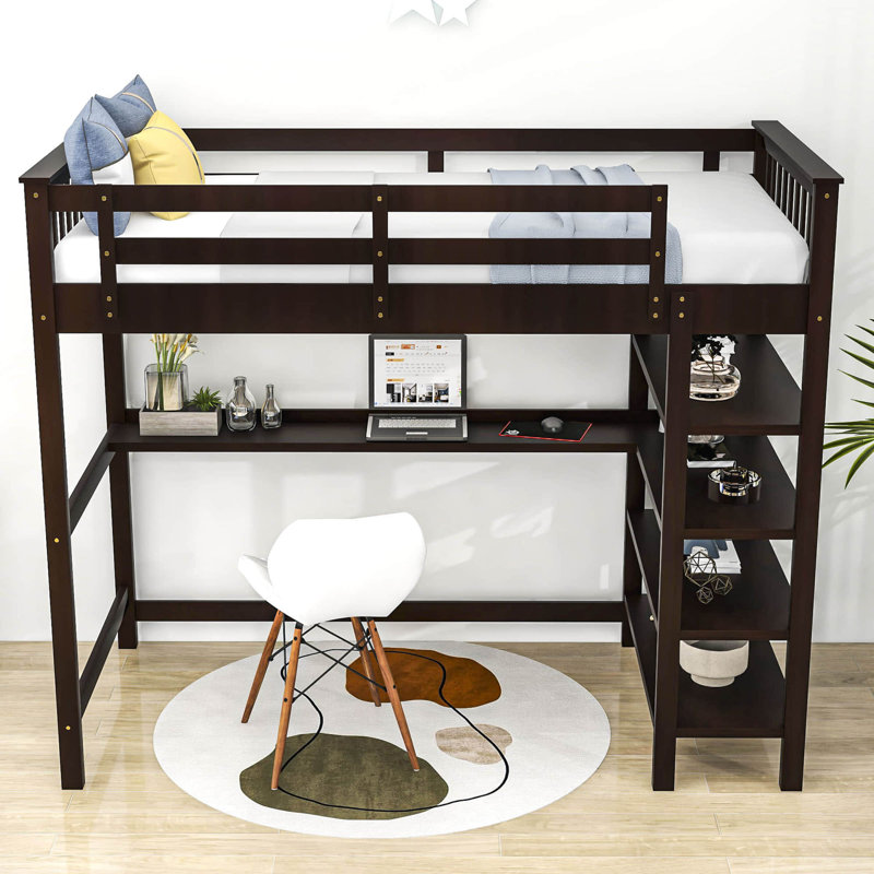 Lit mezzanine Egla par Harriet Bee, Espresso, Simple