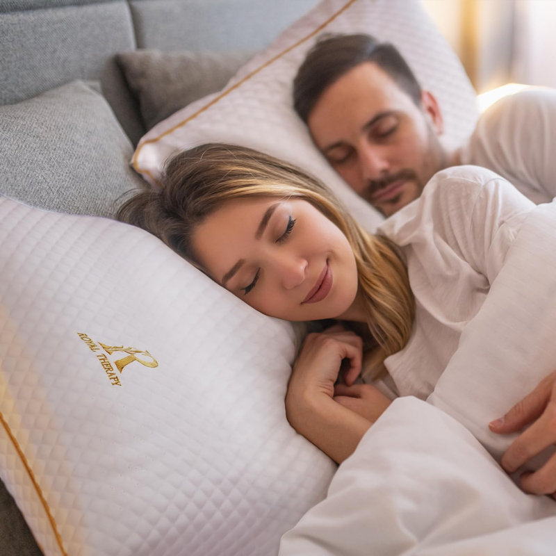 Oreiller en mousse à mémoire de forme royale, oreiller ajustable sans odeur déchiqueté pour soulager la douleur du cou et des épaules, soutien pour le dos, l'estomac, les dormeurs latéraux, CertiPUR-US