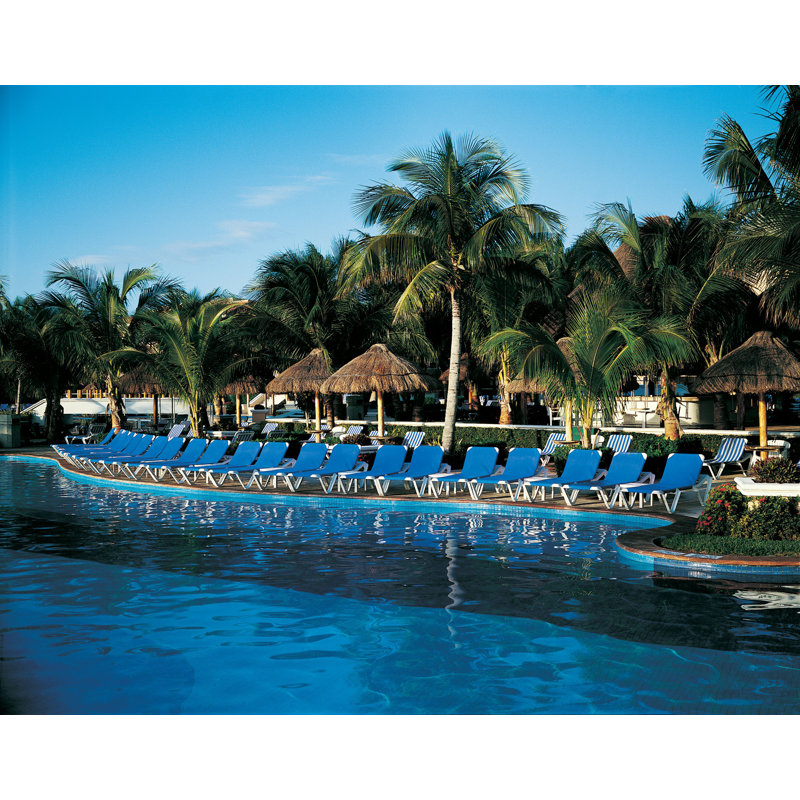 Ensemble de chaises longues inclinables 78 po, Bleu