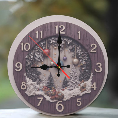 Clock-Numbers-Winter-Red-Car-Cabin