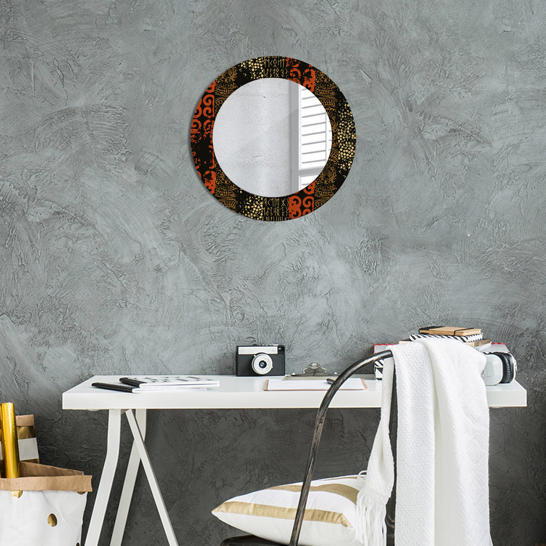 Huldar Round Glass Framed Wall Mounted Accent Mirror