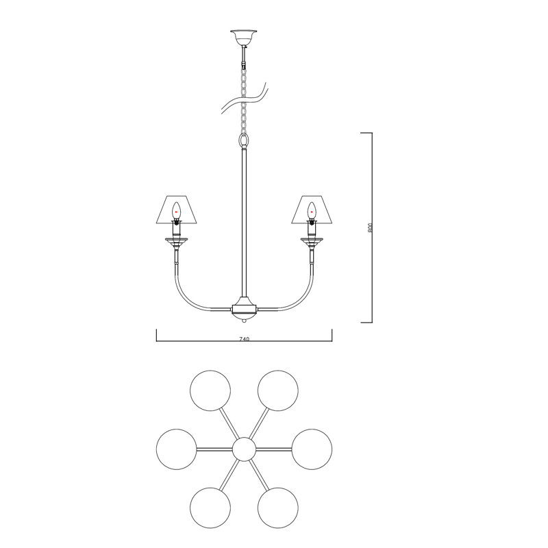 Whorton 6 - Light Chandelier