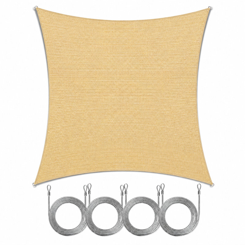 Voile d'ombrage Amgo, Beige, Bordure de jardin x 10 pi,