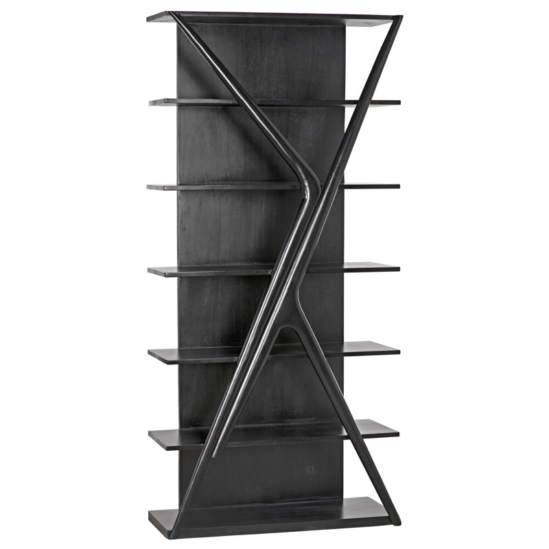 Vetra Solid Wood Bookcase, Hand Rubbed Black