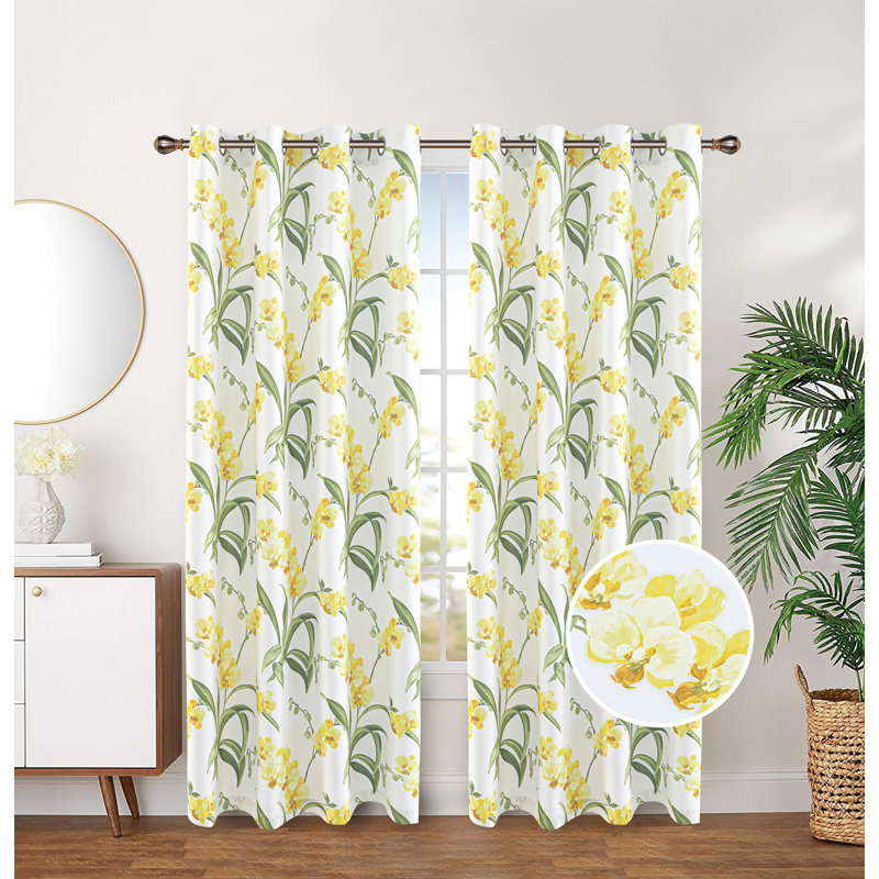 Floral Blackout Pair, Yellow