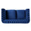 En velours bleu marine pour une expérience relaxante en bleu avec des détails cloutés et un capitonnage profond