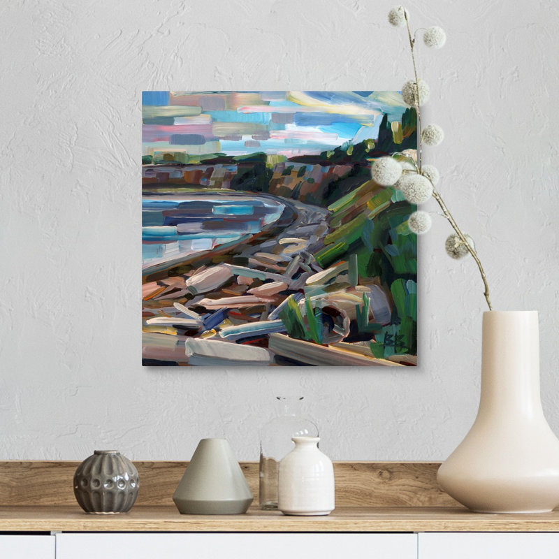 «Early Morning on the Beach» par Brooke Borcherding, reproduction d'art sur toile, H 12 po x l 12 po x 1,25 po, Toile tendue