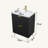 24'' Black Freestanding 2-Drawer Single Bathroom Vanity With Ceramic Top