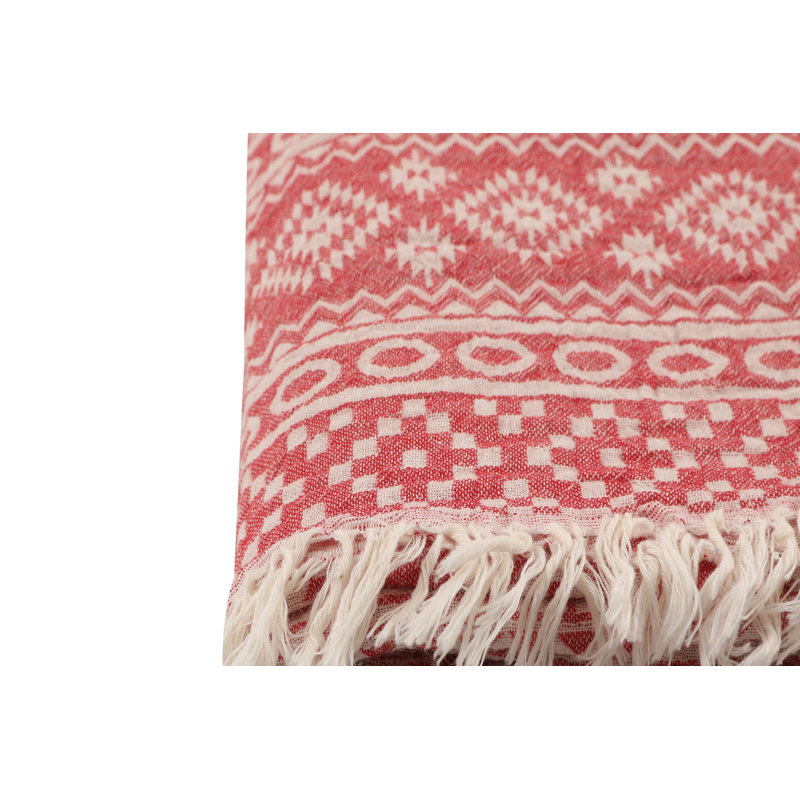 Premium 100% Cotton Fouta Beach Towel, 35.4 x 66.9 inches | High Water Absorbent, Soft & Durable | Stylish Red Rug Pattern, Perfect for Beach, Pool, or Spa | Machine Washable at 86-104°F | Lightweight & Quick-Drying