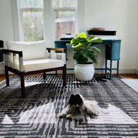 Tiza Geometric Brown/Black Indoor / Outdoor Area Rug Joss & Main Rug Size: Rectangle 7'10 x 10'9