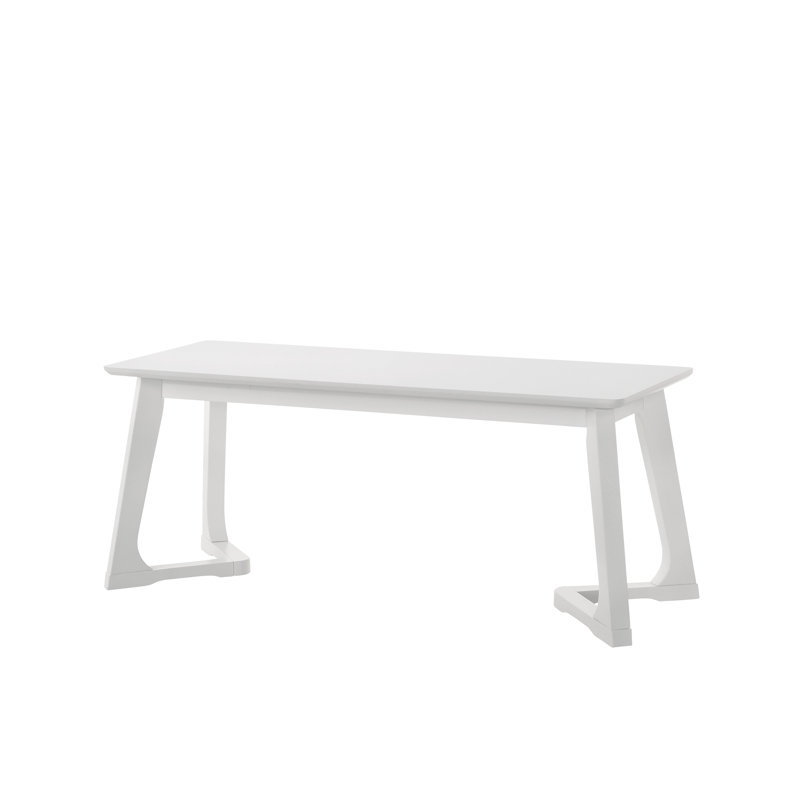 Nema 4 Piece Solid Back Side Chair Set with Bench, Light Gray, White