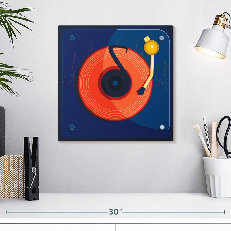 Abarca Blue Record Player, 16" H x 16" W