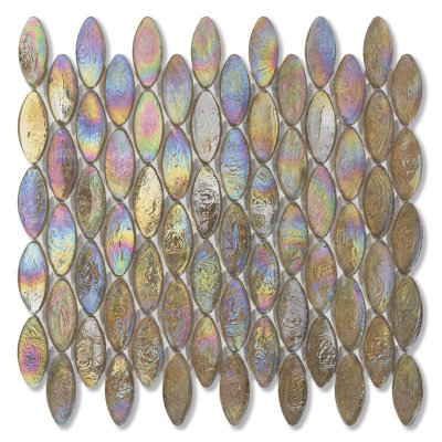 Satin 7/8" x 7/8" Domes Glass Mosaic