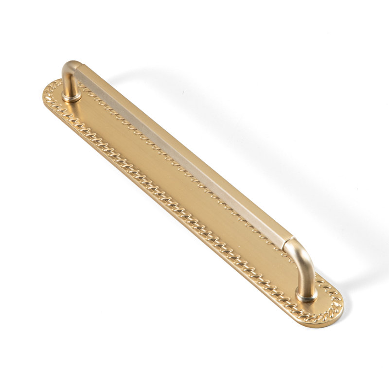 Poignée d'armoire en alliage de zinc Goo-Ki | Design rétro avec garniture de corde et plaque arrière G016 détachable, 7 9/16"