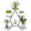 Aquilla 30,3 pouces de hauteur, pentagonal, 3 étages, 5 supports à plantes à rayures verticales avec peinture noire