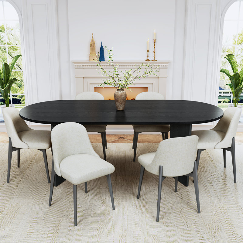 Ensemble repas 6 personnes Nina, Noir