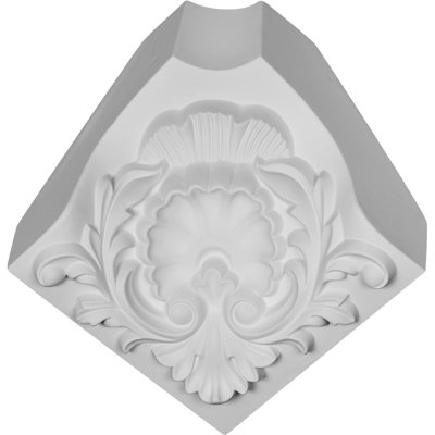 Endurathane Shell Crown Moulding Inside Corner,5 7/8"H x 5 7/8"P x 8 1/4"F, Factory Primed