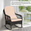 Chaise berçante d'extérieur en osier avec coussins rembourrés, chaise berçante de véranda en rotin avec accoudoirs pour le jardin, le patio et la cour (ensemble de 2)-1104230005-1104230008