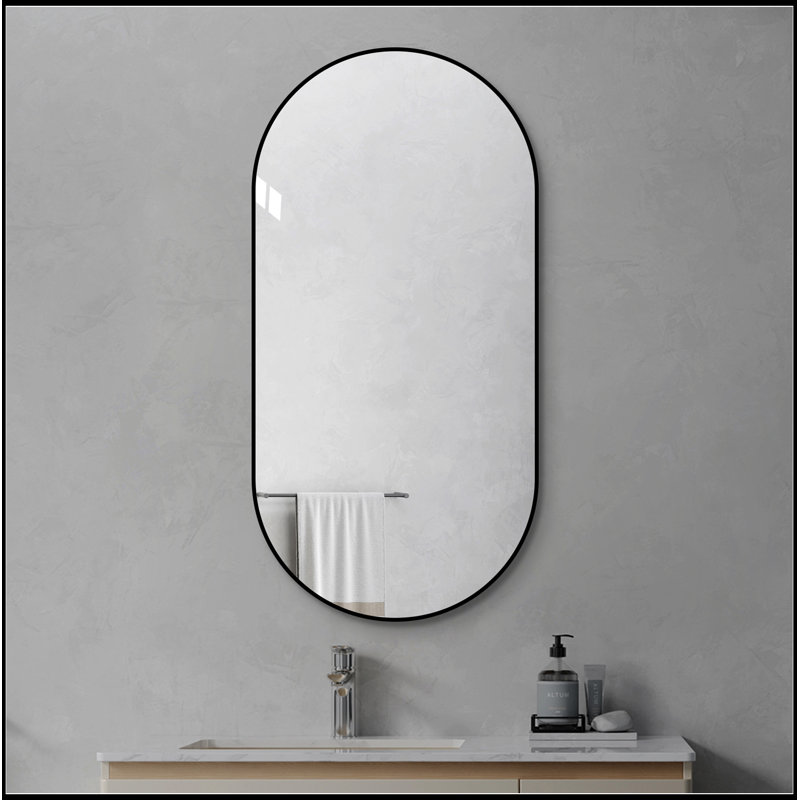 Parrett ovale avec cadre en aluminium, 48" H x 24" W