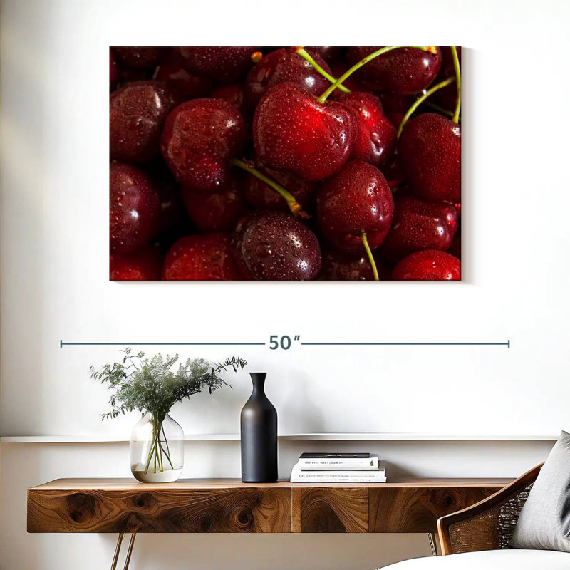 Yarlin Red Cherries, 26" H x 39" W