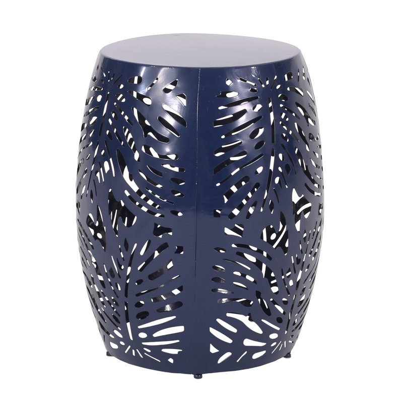 Iron Cut Metal End Table - Navy, 16.34W X 16.34D 20.16H, Ready To Enjoy Modern Navy Cut, No Assembly Hassles, Navy Blue