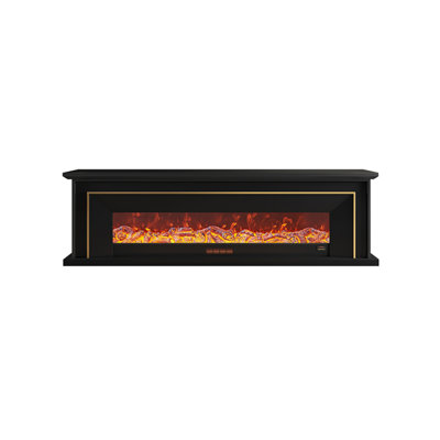 70.87"Retro Black Electric Fireplace