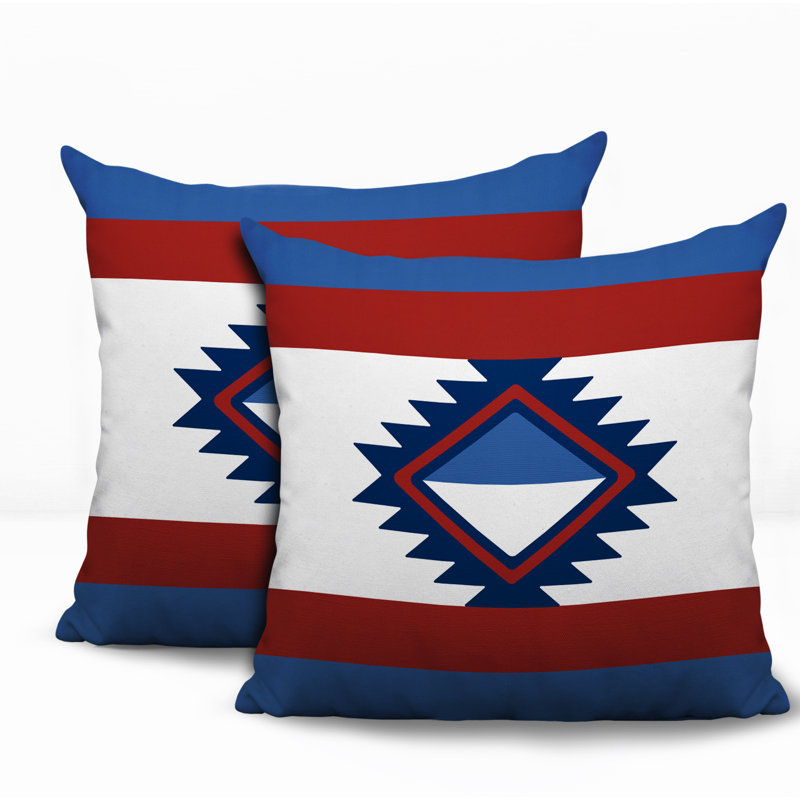 Ensemble de coussins réversibles d'intérieur / extérieur Founding, 20 x 20, Blue; Red