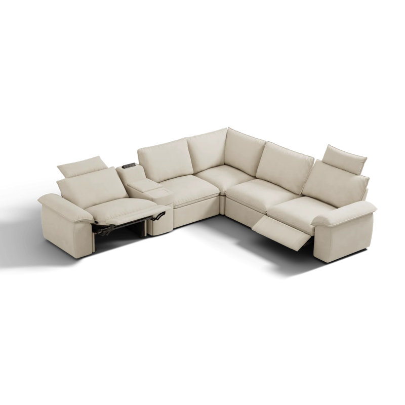 Canapé modulaire 5 places, Tissu beige