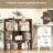 7 Cubes Open-Back Bookshelf Storage Display Shelf Wooden Bookcase Walnut