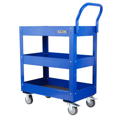 29.3 Inch 3 Tray Tool Cart, Self Assembly, 300 Lbs Capacity Rolling Tool Carts On Wheels, Heavy Duty Utility Cart, Mechanic Tool Storage Cart For Garage, Warehouse And Repair Shop