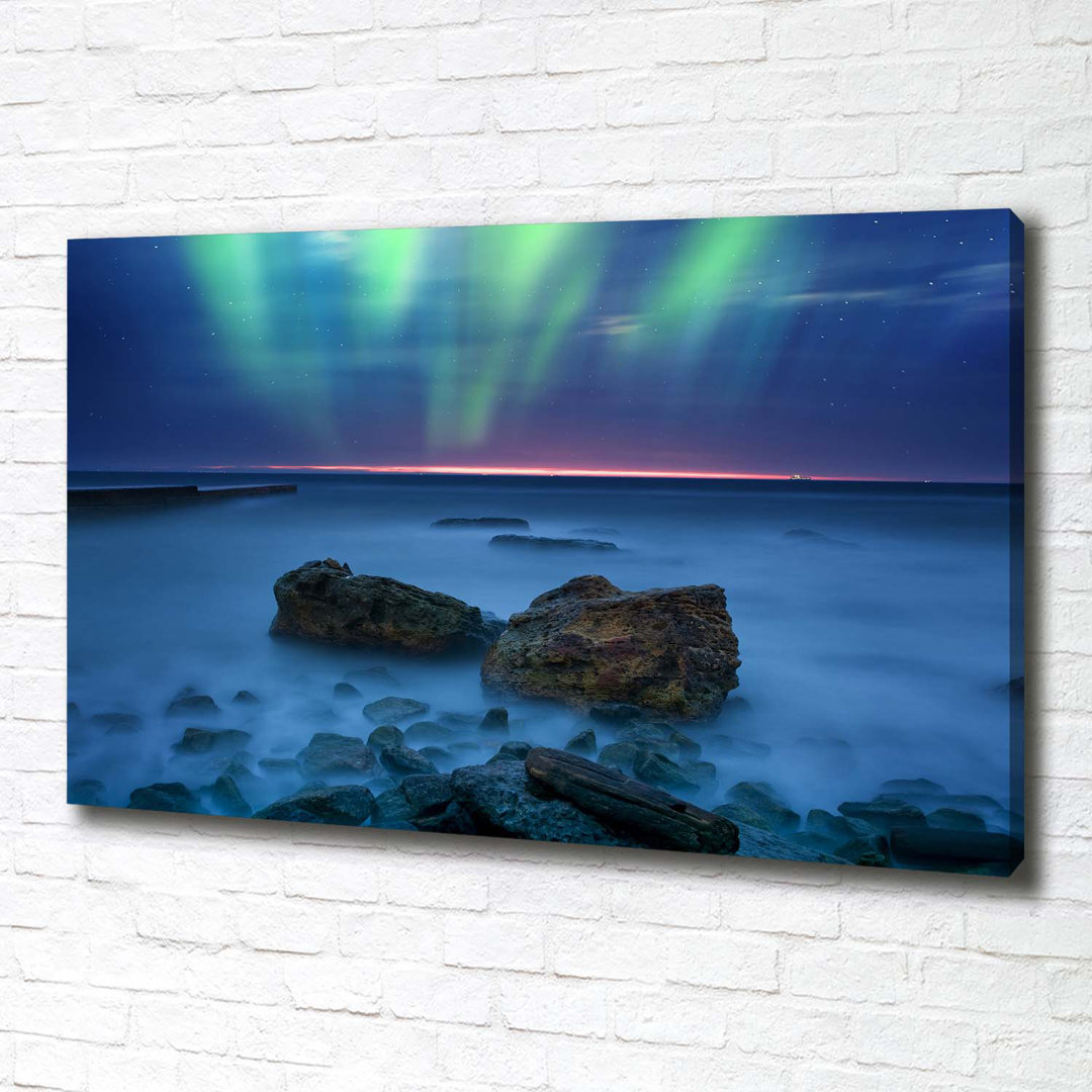 Leinwanddruck - Wandkunst - Drucke auf Leinwand - 100X70 Bildmotiv: Aurora Borealis