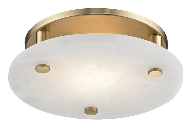 Croton 1 - Light LED Flush Mount, Aged Brass, 3.25'' H x 15'' W x 15'' D