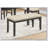 Bench, 44" Rectangular, Dining Room, Entryway, Kitchen, Hallway, Upholstered, Wood, Cream Fabric,  Solid Wood, Transitional