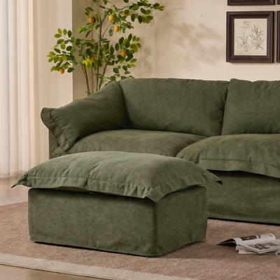 Upholstered Rectangle Ottoman with Storage