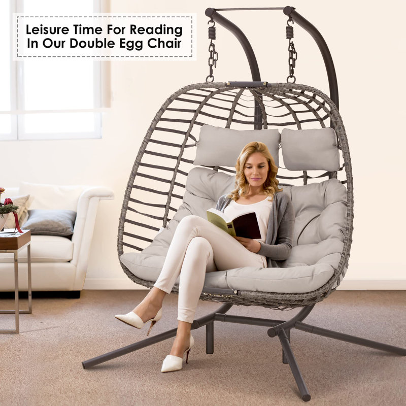 Calmo Porch Swing with Stand, light grey