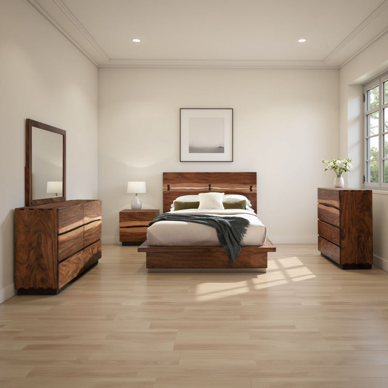 Ensemble de chambre à coucher 5 pièces Zeko, Grand lit