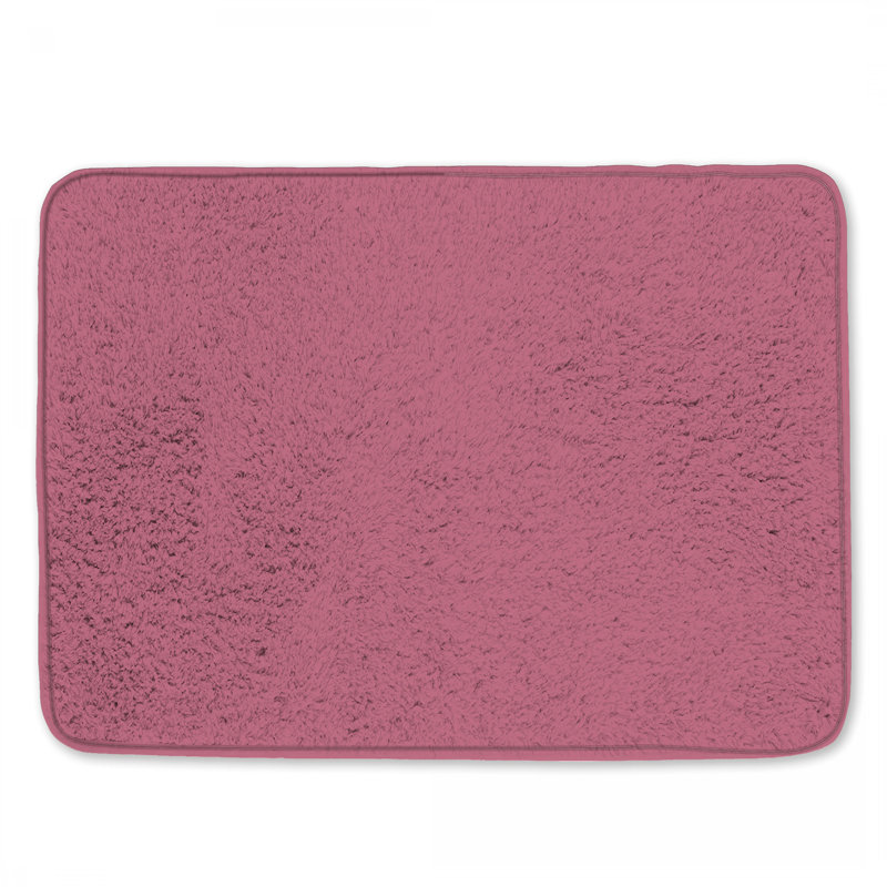 Tapis de bain uni à fond rose, 34 po L x 21 po L