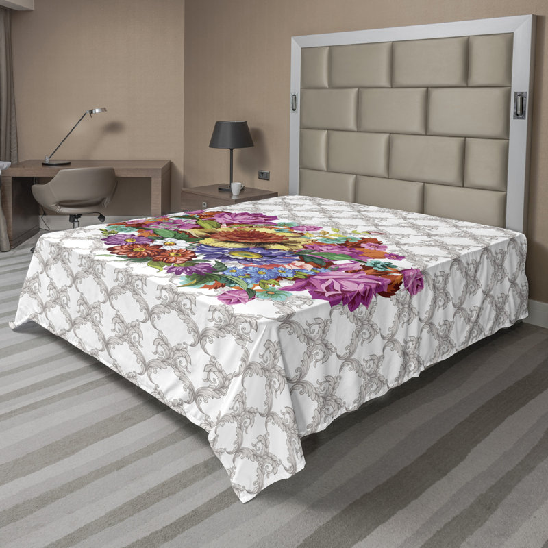 Microfiber No Pattern And Not Solid Color Flat Sheet, California King Flat Sheet