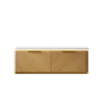 Dipa 48" Wall Mounted Bathroom Vanity Base with Sintered Stone Countertop & Drawer (Sink Not Included)