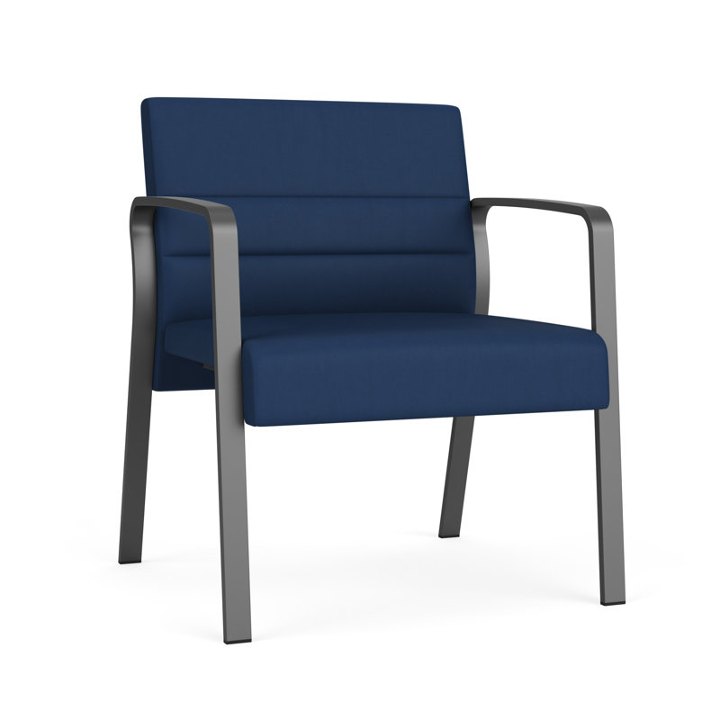 Chaise d'invité surdimensionnée Waterfall, Gris anthracite, Vinyle bleu Patriot Plus Imperial