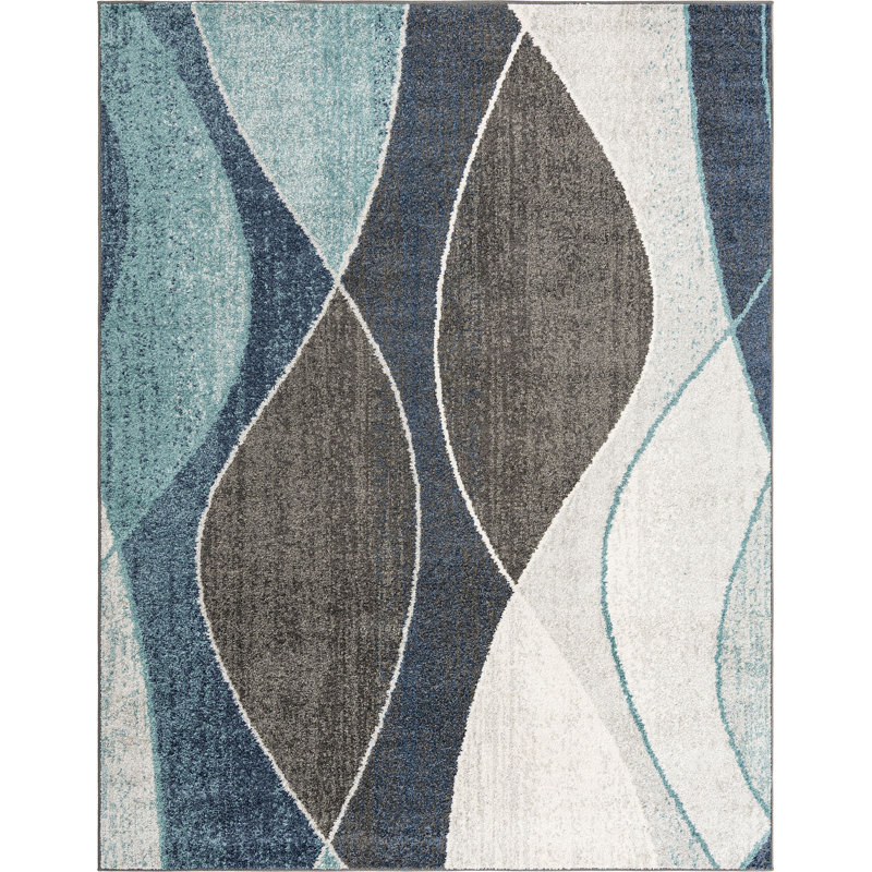 Tapis abstrait brun Seamon, Rectangle 7 pi 10 po x 10 pi