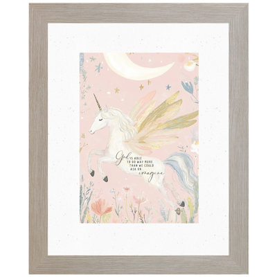 Unicorn Myth Horse Wings Decor Girl's Bedroom Art