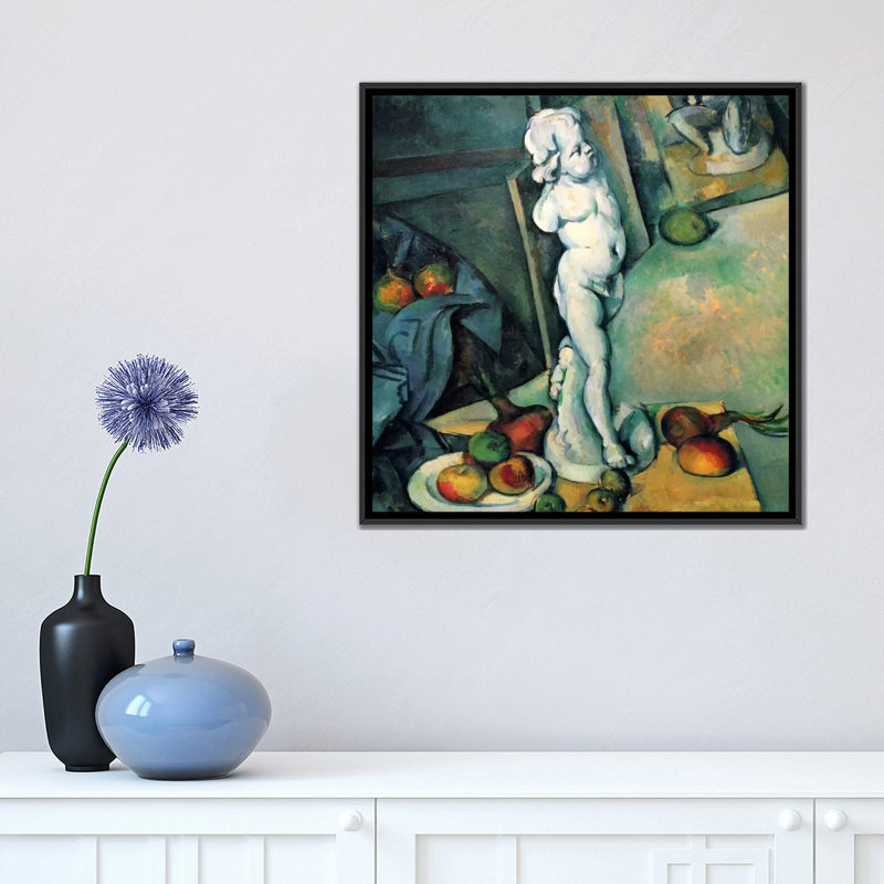«Still Life with Cherub» par Paul Cezanne, reproduction d'art sur toile tendue, H 26 po x l 26 po x P 1,5 po, Pas de tapis