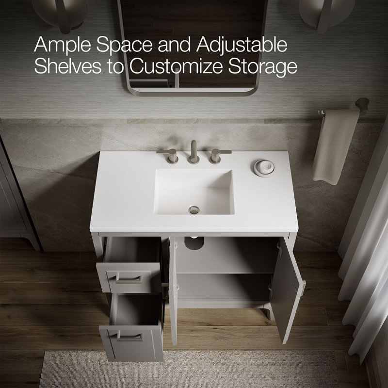 Seer 36-In Bathroom Vanity Set, Mohair Gray