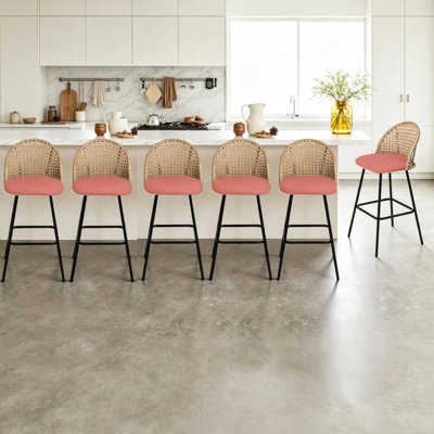 Yes Upholstered Chenille Bar Stool
